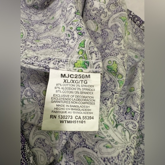 Wrangler 20X Competition Purple Paisley Shirt Mens Size XL Pearl Snap - Picture 10 of 12